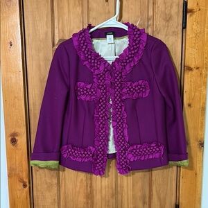 J. Crew Purple Blazer with Embellished Details